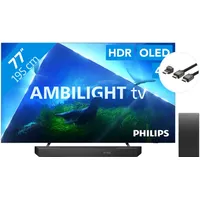 Philips 77OLED808 - Ambilight (2023) + Soundbar + HDMI-Kabel