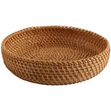Joskeijky Handgemachte Herbst Rattan Weben Runde Ablage Korb Obst Schale Rattan Brotkorb für KüChe Lebensmittel Picknick Brot Diverse Mini Behaelter