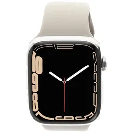 Apple Watch Series 7 GPS + Cellular 41 mm Edelstahlgehäuse silber, Sportarmband polarstern