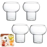 BODYGAD Glas Dosenform GläSer 4er Set, Design Vintage Bubble Glass Tokyo One Trinkglas Glaswaren 280Ml Latte Macchiato GläSer Eiskaffee GläSer LongdrinkgläSer CocktailgläSer