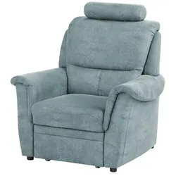 meinSofa Sessel mit Hocker als Auszug Chris , blau , Maße (cm): B: 102 H: 96 T: 92