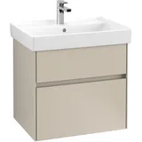 Villeroy & Boch Collaro Waschbeckenunterschrank für Becken mittig für Collaro 2 Auszüge 604 x 546 x 444 mm - Soft Grey / Soft Grey - C00900VK