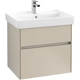 Villeroy & Boch Collaro Waschbeckenunterschrank für Becken mittig für Collaro 2 Auszüge 604 x 546 x 444 mm - Soft Grey / Soft Grey - C00900VK