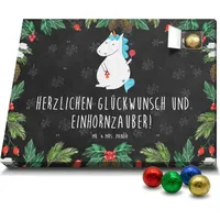 Mr. & Mrs. Panda Schoko Adventskalender Einhorn Baby - Schwarz - Geschenk, Unicorn, Schnuller, Geburtstag, Einhorn Deko, Schokoladen Adventskalende... - Schwarz