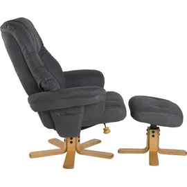 Duo Collection TV-Sessel »Bordeaux« mit Hocker und Relaxfunktion, 360 Grad drehbar grau