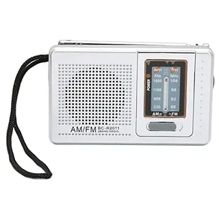 Tragbares Taschenradio, Kleines Radio AM/FM Mini Transistor Radio Kleines Radio Batterieradio Retro Silbergrau Batteriebetriebenes Radio für Zuhause Wandern Radfahren Reisen