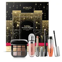 KIKO Milano Holiday Wonderlights Timeless Look Makeup Gift Set, Make-Up-Geschenkset: Kajal, Volumen-Mascara, Lidschattenpalette, Lippenstift Und Lipgloss