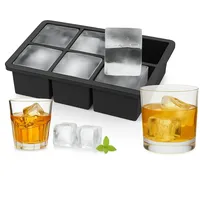 Relaxdays Eiswürfelform Silikon, wiederverwendbar, XXL Silikonform für 5 cm