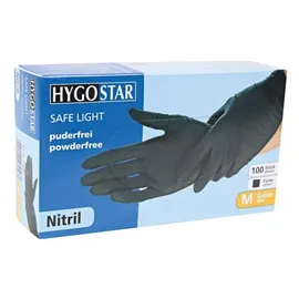 Hygostar HYGOSTAR® Nitrilhandschuhe Safe Light, schwarz Größe M Einweghandschuhe Arbeitshandschuhe Einmalhandschuhe