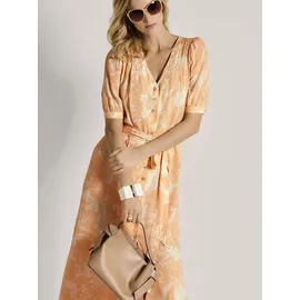 Madeleine Maxikleid Durchgeknöpftes Sommerkleid mit floralem Print Rot 40