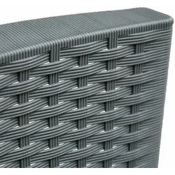 SVITA Polyrattan Bistro-Set Balkonset Klappmöbel Stuhl Tisch Gartenmöbel Grau