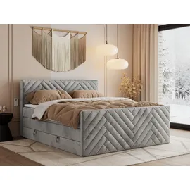 MKS Boxspringbett mit Bettkasten - grau - Maße (cm): B: 161 H: 110