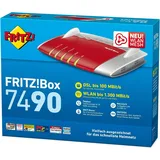 Fritz! FRITZ!Box 7490 WLAN Router mit integriertem DSL Modem WLAN-Router rot