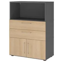Hjh OFFICE PRO Hammerbacher Kombischrank FlexWall 3OH graphit/eiche