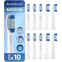 demirdental 10er demirdental Medium Aufsteckbürsten für Oral-B Pulsonic & Oral B Pulsonic Slim | Luxe | Clean