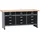 KÜPPER Werkbank Holz 170x84x60 cm schwarz 15 Schubladen 300 kg Traglast