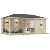 Alpholz Gartenhaus 5-Eck Liwa 6,14 x 3,17 m Braun