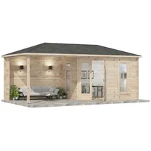 Alpholz Gartenhaus 5-Eck Liwa 6,14 x 3,17 m Braun