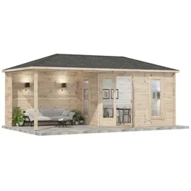 Alpholz Gartenhaus 5-Eck Liwa 6,14 x 3,17 m Braun