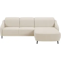 Ecksofa SIT & MORE "Blues L-Form", beige, B:271cm H:93cm T:191cm, 100% Polyester, Sofas, wahlweise mit Klapptisch und USB