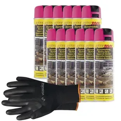 vasalat Markierungsspray Leuchtfarben SET - 12 Dosen ; neonpink
