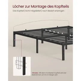 VASAGLE Bettgestell 140 x 200 cm Schwarz