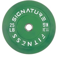 Signature Fitness 5,1 cm olympische Stoßstangen-Hantelscheiben mit Stahlnabe, 11,3 kg einzeln, farbig