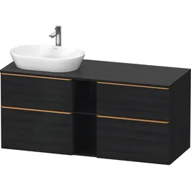 Duravit D-Neo Konsolenwaschtischunterbau wandhängend Eiche Schwarz Matt 1400x550x664 mm à DE4970L041 DE4970L04160000,