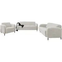 Home Affaire 3-2-1 Garnitur Polyester 3-Sitzer + 2-Sitzer + Sessel Weiß