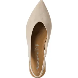 TAMARIS Damen Sling Pump mit Blockabsatz Leder, beige, 39 EU