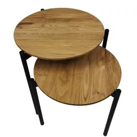 Andas »Kotka« Im Set zwei Couchtische, Tischplatte aus massiver Eiche, Beingestell aus Metall