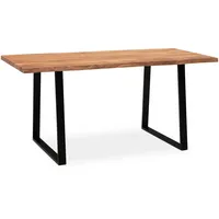 KADIMA DESIGN Schreibtisch Braun, Holz, Echtholz,Akazie, Rechteckig,Rechteckig, Kufe, 160x76x80