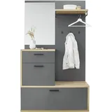 Stella Trading LOUIS Kompaktgarderobe 115,00x198,00x38,00 silber
