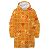 Halantex Dragon Ball Premium Übergroße Damen Hoodie Decke mit Ärmeln Oversized Kapuzenpullover Tragbare Decken aus Teddy Fleece - Einheitsgröße