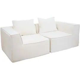 MCW 2er-Sofa/Zubehör für Sofa MCW-O54, Couch 2-Sitzer Loungesofa, modular Stoff/Textil (300g/m2) 63x194x97cm ~ creme