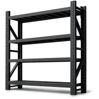 ANFIL® Schwerlastregal – 400 kg Gesamttraglast, 100 kg pro Boden, stabiles Metallregal, 4 Böden, Garagenregal, Kellerregal, Lagerregal, Steckregal, 50 cm Tief (DUNKELGRAU, 200 x 50 x 200 cm)