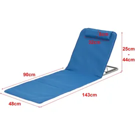 [en.casa] Donostia 2er Set Gartenliege 143 x 48 x 48 cm Blau