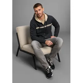 Bruno Banani Sweatjacke moderner Brustprint Gr. XL (56/58), anthrazit melange, , 57805329-XL