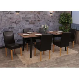 MCW Esszimmerstuhl Littau Leder braun 6er Set