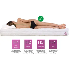 marpur Schaummatratze, Weiß, Textil, H3 + H4, 100x200 cm, Oeko-Tex® Standard 100, Schlafzimmer, Matratzen Shop, Matratzen