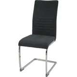 Albatros Freischwinger Stühle 4er Set LUGANO, Grau - Esszimmerstuhl Schwingstuhl mit modernem Design, Stoff-Bezug, dicke Polsterung - Küchenstuhl, Polsterstuhl,