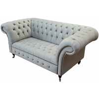 JVmoebel Chesterfield-Sofa, Zweisitzer Chesterfield Sofa Klassisch Design Couch Sofas grau