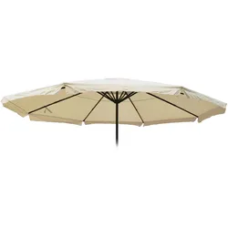 Mendler Ersatz-Bezug für Sonnenschirm Meran Pro, Gastronomie Marktschirm mit Volant Ø 5m, Polyester ~ creme