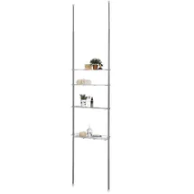 CARO-Möbel Teleskop Badregal DUNJA Standregal Allzweckregal höhenverstellbar 250-280 cm 3 Ablagen 1 Korb verchromt