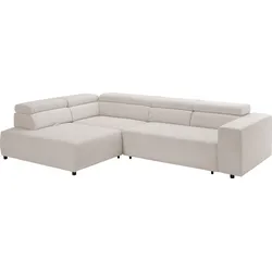 Ecksofa EXXPO - SOFA FASHION "VITTORIO", beige, B:308cm H:73cm T:203cm, Sofas, inkl. Kopfteil- und Sitztiefenverstellung, wahlweise mit Bettfunktion