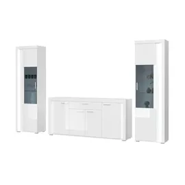 Möbel Kraft Wohnwand ¦ weiß ¦ Maße (cm): B: 332 H: 202 T: 42.0