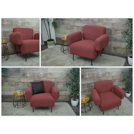 MCW Lounge-Sessel MCW-L83 Textil 88 x 78 x 76 cm Altrosa mit Fernbedienung