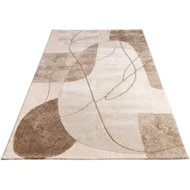 Paco Home Teppich Wohnzimmer Kurzflor, Blätter Floral Regenbogen Geometrisch Grösse 200x290 cm - beige,