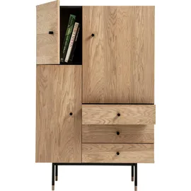 WoodMan Highboard 90 x 140 x 42 cm Schwarz
