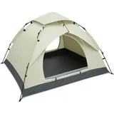 ARATERVIO Pop-up-Zelt für 2–3 Personen, wasserdichtes Kuppelzelt mit UV-Schutz, leichtes Campingzelt mit Tragetasche, Kuppelzelt für Wandern, Outdoor & Backpacking (Cremefarben)
